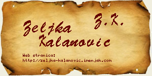 Željka Kalanović vizit kartica